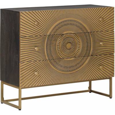 vidaXL Чекмеджетен шкаф с чекмедже Месинг 75 x 30 x 65 см (42020075)