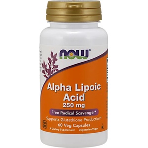 NOW Хранителна добавка Алфа липоевата киселина , Now Foods Alhpa Lipoic Acid 250mg 60 Veg Caps