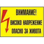 PREVENTA СТИКЕР ВНИМАНИЕ ВИСОКО НАПРЕЖЕНИЕ 13х9см (a002-s13)