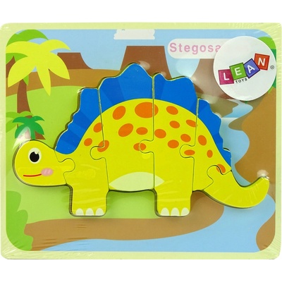 Lean Toys puzzle Stegosaurus Oviraptor žltá