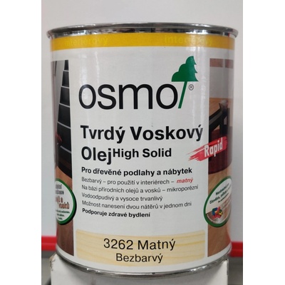 Osmo 3262 tvrdý voskový olej Rapid 2,5 l Bezfarebný matný