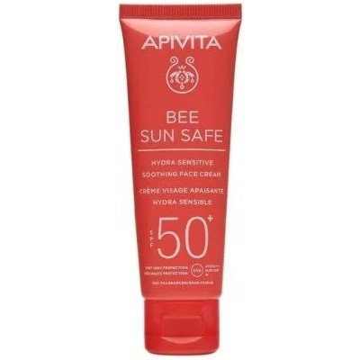 APIVITA Слънцезащитен хидратиращ крем за лице за чувствителна кожа 73 % натурален, Apivita Bee Sun Safe Hydra Sensitive Soothing Face Cream SPF50 50ml