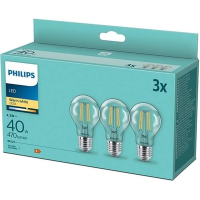 Philips SADA 3x LED žiarovka VINTAGE E27/4,3W/230V 2700K P5080