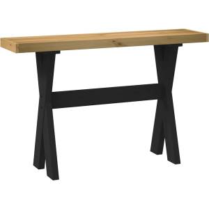 vidaXL Конзолна маса NOAIN с X-образни крака, 120x30x75 см, масивна дървесина, бор (4100037)