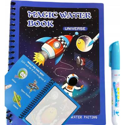 Vodná Omaľovánka MAGICKÝ FLAMASTER VESMÍR 4 OBRÁZKY EDUKAČNÝ ZOŠIT