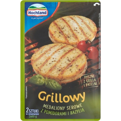Hochland Grillové syrové medailóny s paradajkami a bazalkou 120 g