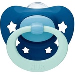 Nuk Силиконова залъгалка NUK - Signature, Синя с кутия за стерилизиране, 18-36 m (10739680_blue)