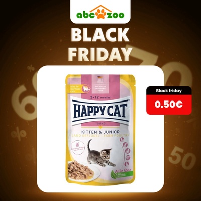 Happy Cates Meat in Sauce Kitten & Junior Land Geflügel 85 g
