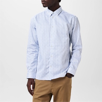 Image 1 of Ted Baker Men's Byrd Slim Fit Floral Long-Sleeve Patterned Shirt - White