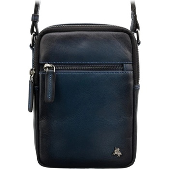 Malá pánska kožená taška na doklady modrá KT234