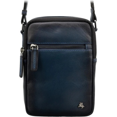 Malá pánska kožená taška na doklady modrá KT234