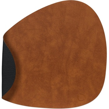 LIND DNA Подложка за маса curve nupo 37 х 44 см, двулицев, коняк / черен, кожа, lind dna (lind990270)