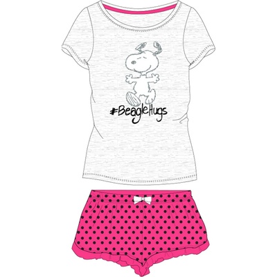 Dievčenské pyžamo Snoopy 5204492 sivý melír ružové