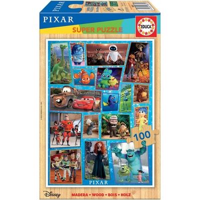 Educa Dřevěné Pixar Disney 100 dílů