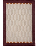 Flair Rugs Бордо/в естествен цвят ръчно изработен вълнен килим 120x170 cm Apex Border Wool - Flair Rugs (503119382713)