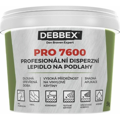 Debbex Profesionální disperzní lepidlo na podlahy PRO 7600 1 kg světle béžová