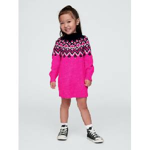 GAP Бебешки пуловер рокля Fair Isle GAP GAP | Rozov | Момичешки | 80