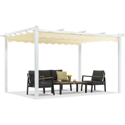Garden Point pergola na terasu 3x4 m Barbados bílá a béžová