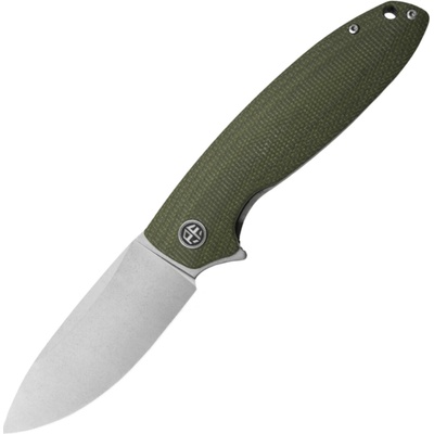 Petrified Fish PFB01 Terra Stonewashed D2 Green Micarta PFB01GRMW