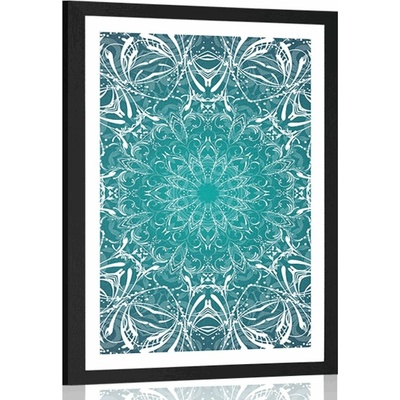 Plakát s paspartou modrobílá rozeta - 40x60 no frame