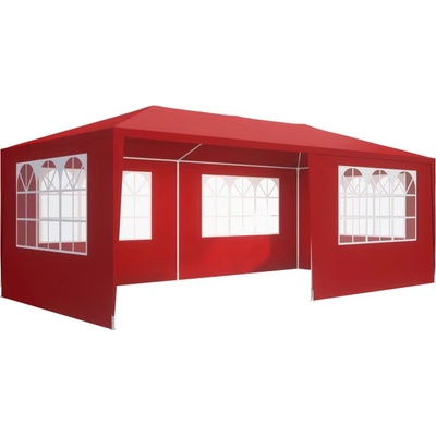 FurniGO Rimini 3x6 m - boční stěny + oblouková okna červená