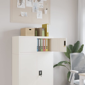 vidaXL Шкаф за папки бял 90x40x40 см стомана (339716)