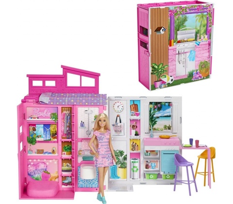 Mattel Barbie dům s panenkou a štěnětem herní set HCD48