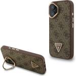 CG Mobile iPhone 16 GUESS PU 4G STRASS TRIANGLE LOGO STAND пластмасов протектор за телефон, удароустойчив, поддържащ, BARNA GUHMP16SPCS4GPTW (GUHMP16SPCS4GPTW)