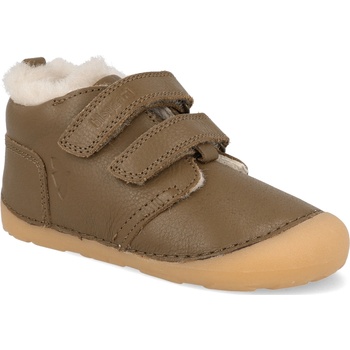 Bisgaard Barefoot dětské zimní boty Carter lamb khaki zelené
