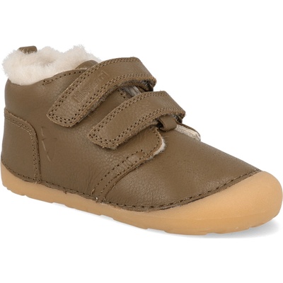Bisgaard Barefoot dětské zimní boty Carter lamb khaki zelené