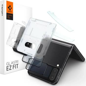 Spigen glass fc ez fit + hinge film 2-pack galaxy z flip 4 black (agl05321)