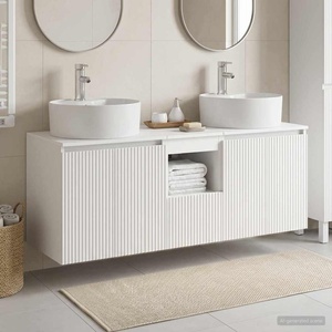 vidaXL Комплект шкафове за баня 3 бр. Бяло 49, 5 x 44, 5 x 65 см (3405677)