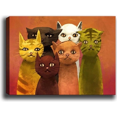 Wallity Obraz na plátně Cat family 50x70 cm