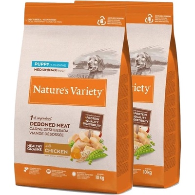 Nature's Variety Nature's Variety Dog Healthy Grains Puppy Medium/Maxi Chicken 2 x 10 kg
