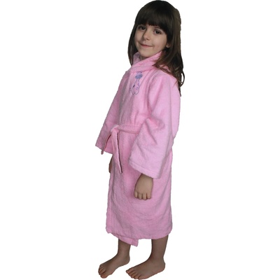 Розов детски халат памук