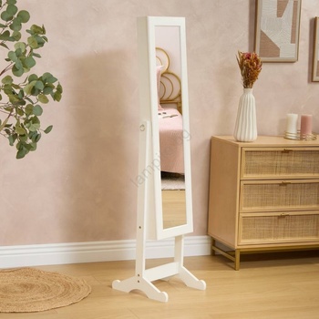 Atmosphera - Стоящо огледало с шкатулка за бижута KRISTIN 146, 8 x 37 cm, бяло (P7097)