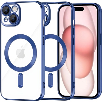 Techsuit Luxury Crystal MagSafe калъф за Apple iPhone 15 - Тъмносин KP38094 (38094)