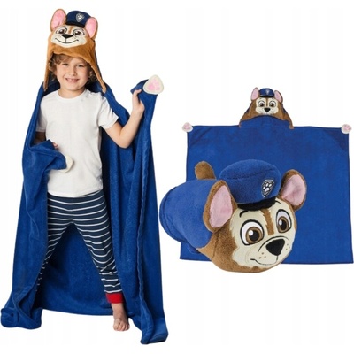 Carbotex Detská supersoft deka s 3D kapucou PAW PATROL Chase