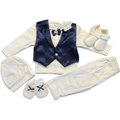 Chlapčenský set na krst smotanovo modrý Blue