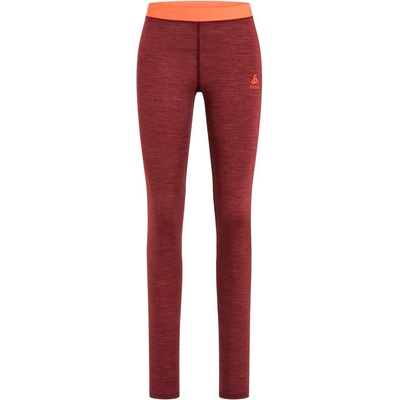 Odlo Дамско мериносово термобельо Odlo Women's Natural Performance Wool 130 Base Layer Tights Merino base layer - Spiced Apple Melange / Live Wire (115-2470-0113)