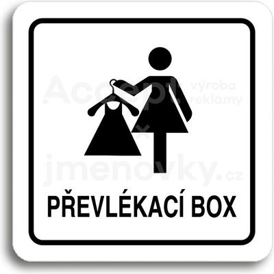 ACCEPT Piktogram převlékací box V - bílá tabulka - černý tisk