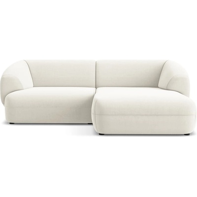 makamii Бял кадифен ъглов диван (десен ъгъл) Moana - Makamii (MOANA_RC_S_1_P1_C1)