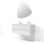 ASIR GROUP Комплект окачен долен шкаф 120 см с двойна мивка и LED огледало Asir Simple 5 бял (263LVS1213)