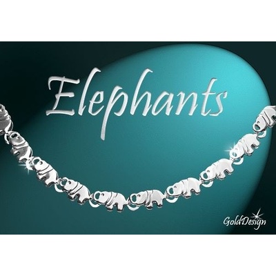 Gold Design Elephants řetízek stříbřený (GD488)