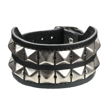 Image 1 of Black & metal Гривни пирамиди 2 - веган - bwz-677