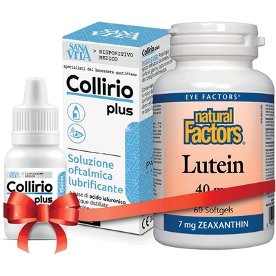 Natural Factors Промо Пакет за здрави очи - Лутеин с подарък капки | Natural Factors (77225)
