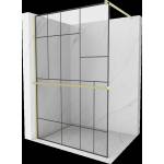 Mexen Kioto+ Душ преграда с рафт Walk-in 100 x 200 см, черен модел, златен четкан - 800-100-121-55-78 (800-100-121-55-78)