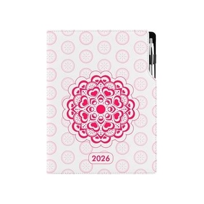 Design A4 denní 2026 Mandala červená