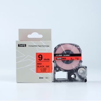 Compatible Epson LTS9RW, 9mm x 5m, червен печат / бял фон, съвместима лента (LTS9RW)