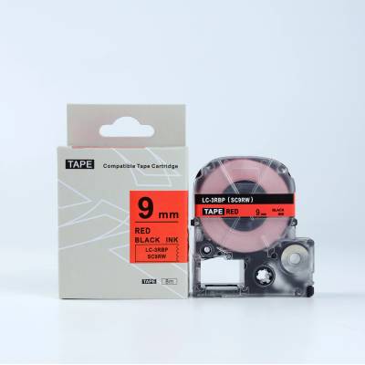 Compatible Epson LTS9RW, 9mm x 5m, червен печат / бял фон, съвместима лента (LTS9RW)